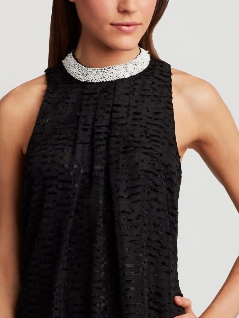 Anthropologie  Sachin Babi beaded hi-lo sleeveless top